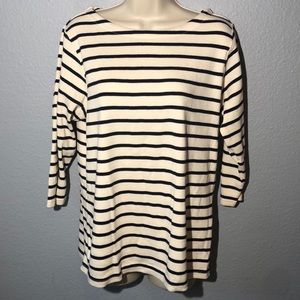 LL Bean cotton striped sweater